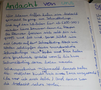 Andacht von uns, Text